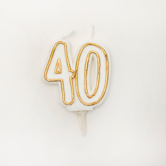 Age 40 Gold Milestone Candle 
