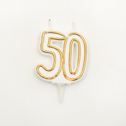 Age 50 Gold Milestone Candle 
