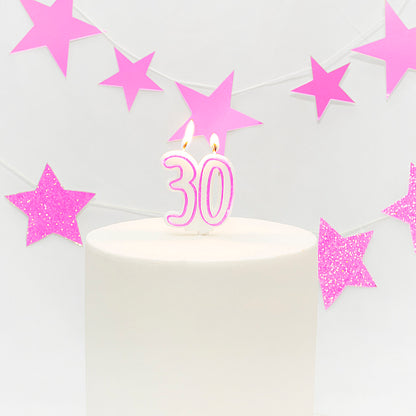 Age 30 Pink Milestone Candle 3