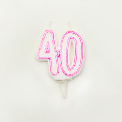 Age 40 Pink Milestone Candle 1