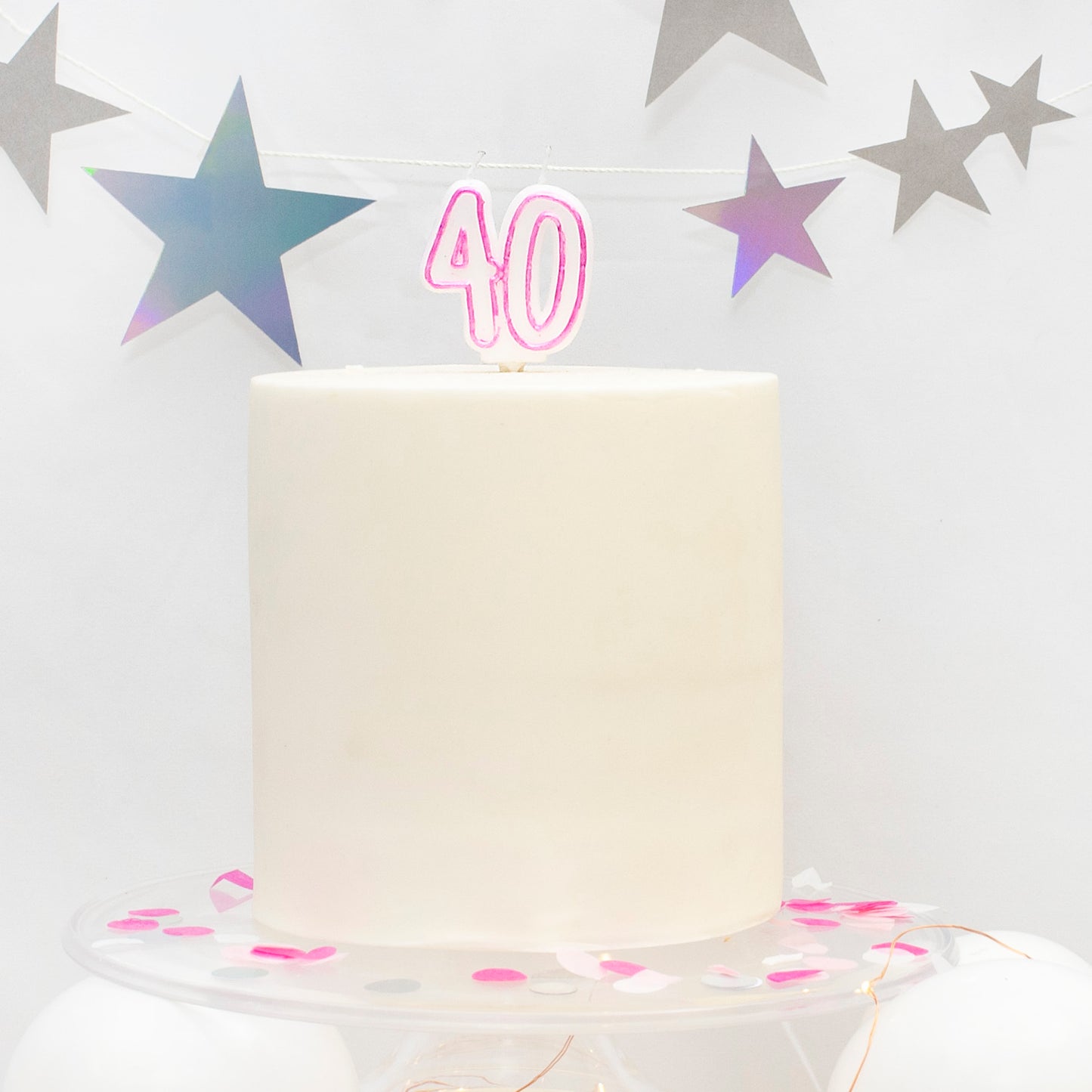 Age 40 Pink Milestone Candle 3