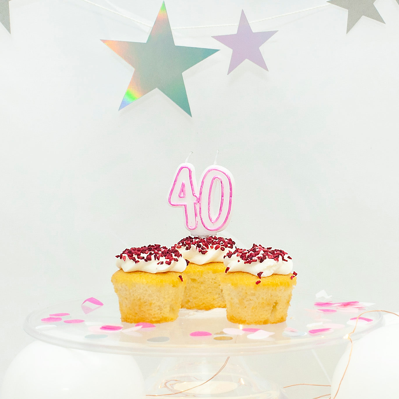 Age 40 Pink Milestone Candle 4