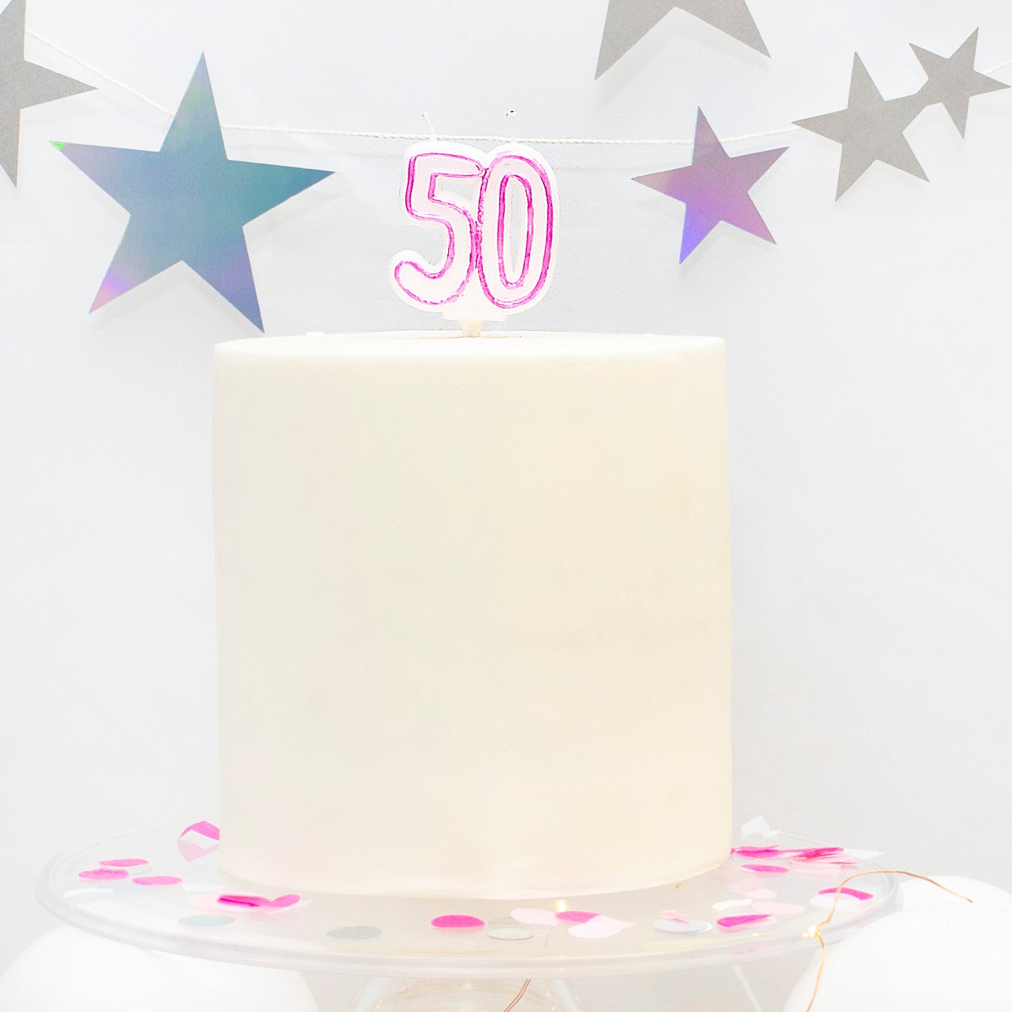 Age 50 Pink Milestone Candle 3