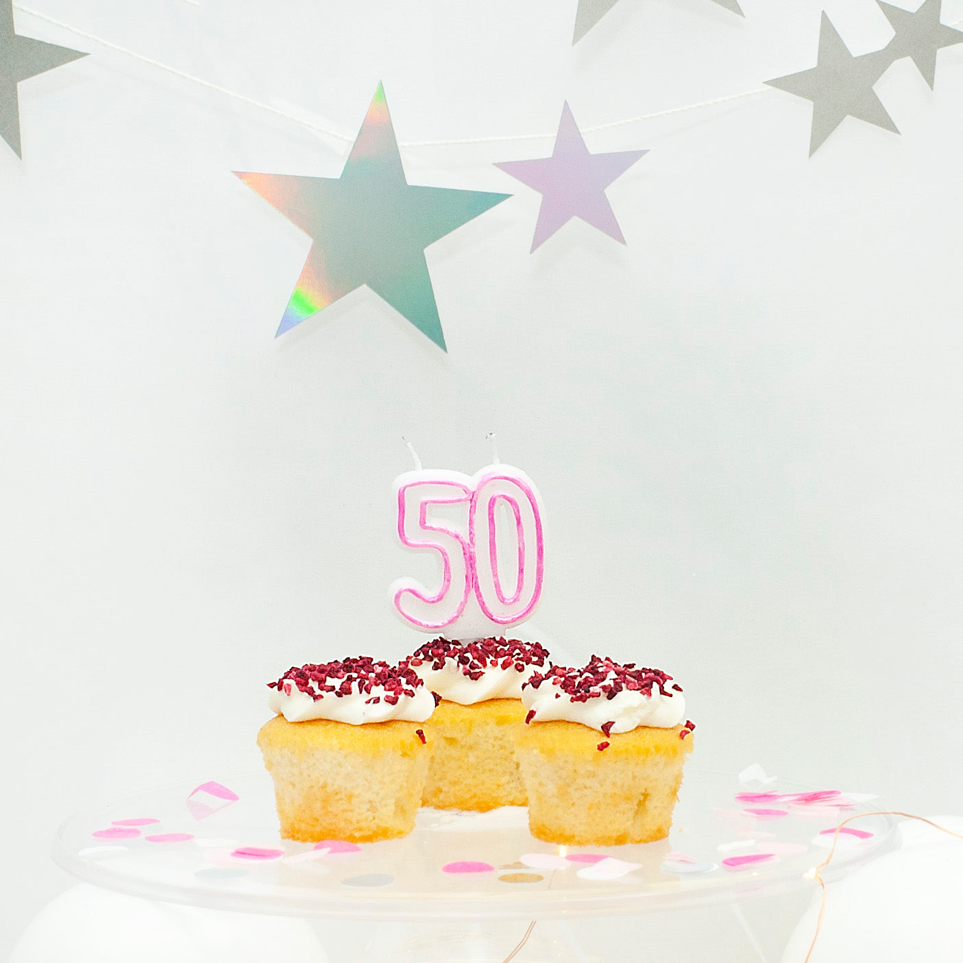 Age 50 Pink Milestone Candle 4
