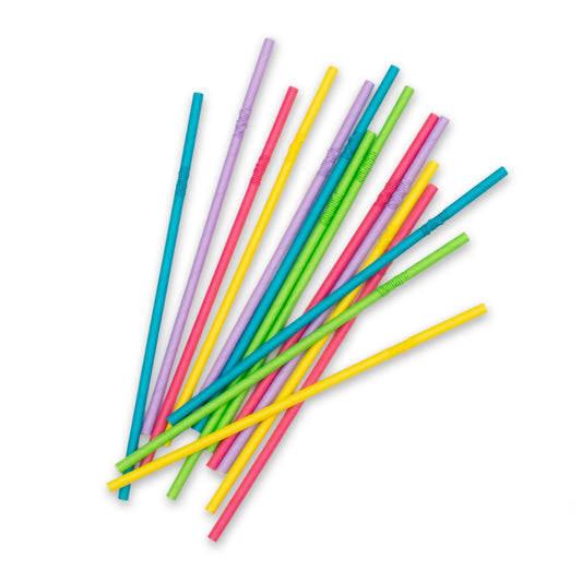 Pukka Party Coloured Flexible Drinking Straws - Assorted Pack of 24