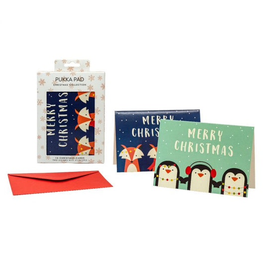 Penguins and Foxes Christmas Cards 