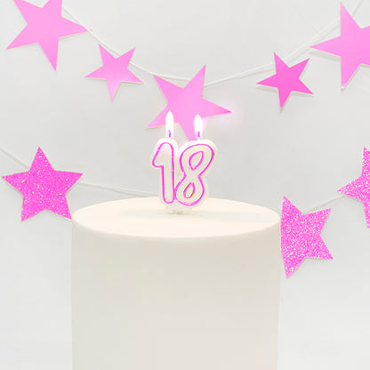 Age 18 Pink Milestone Candle 2