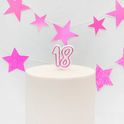 Age 18 Pink Milestone Candle 3