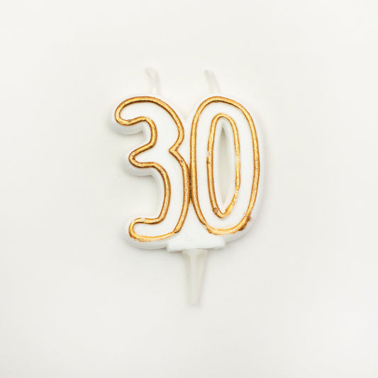 Age 30 Gold Milestone Candle 