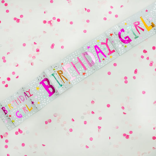 Birthday Girl Recyclable Paper Banner in Pink 