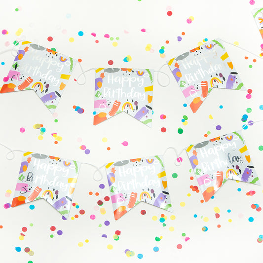Happy Birthday Recyclable Paper Bunting in Brights 