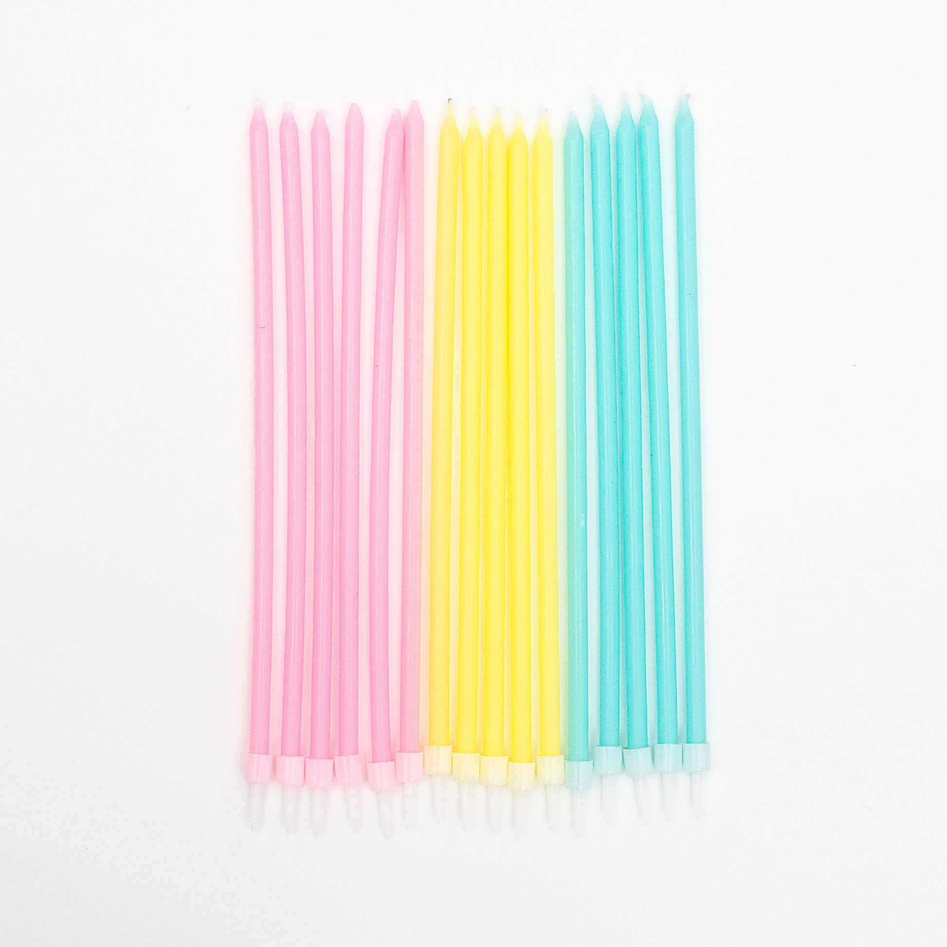 Tall Pastel Candles With Holders 