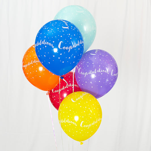 Congratulations 12-inch Assorted Colour Balloon 