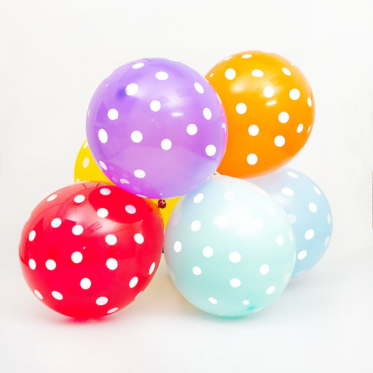 Multicoloured Spotty 12-inch Balloons 