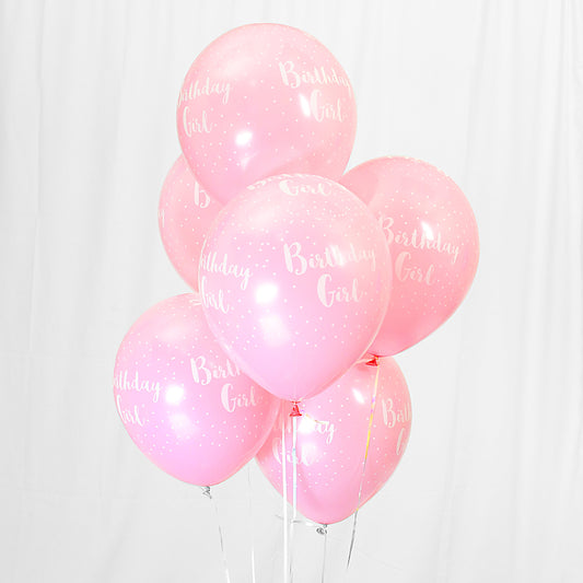 Birthday Girl 12-inch Pink Balloons 