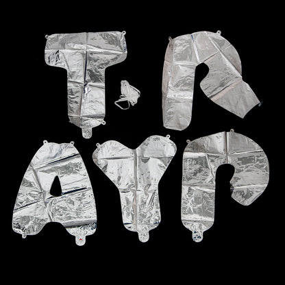 Party Silver Foil Inflated Letters 2