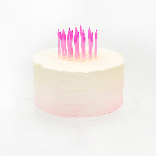 Pink Ombre Cake Candles with Holders 
