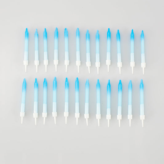 Blue Ombre Candles with Holders 