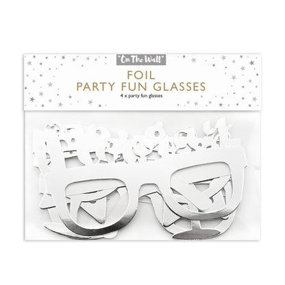 Silver Party Photo Prop Glasses 3