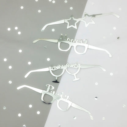 Silver Party Photo Prop Glasses 1