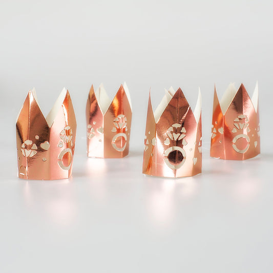 Rose Gold Miniature Crown Party Hats 
