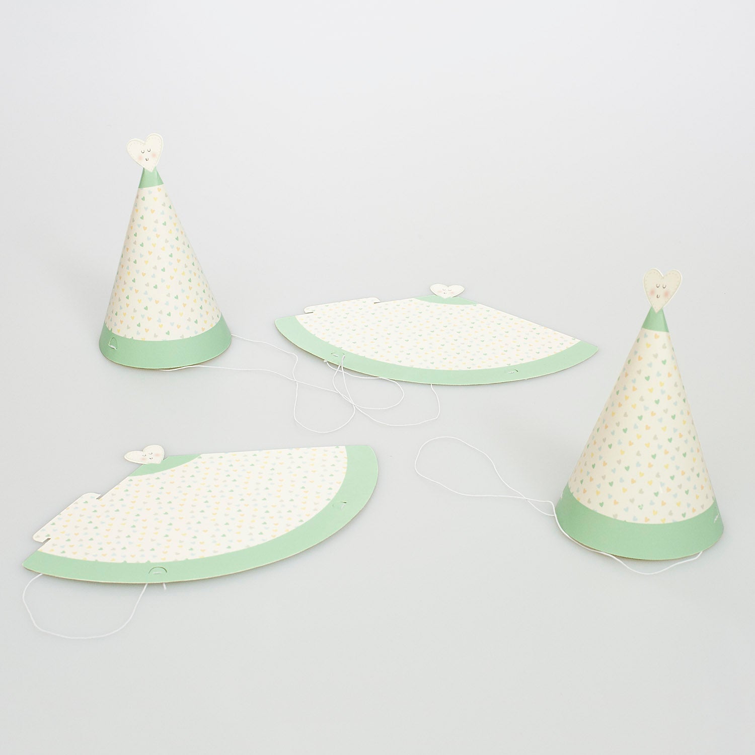 Pastel Heart Party Hats 2