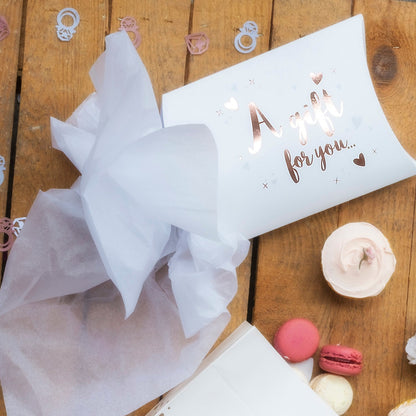 Rose Gold Pillow Box & Tissue Paper 2