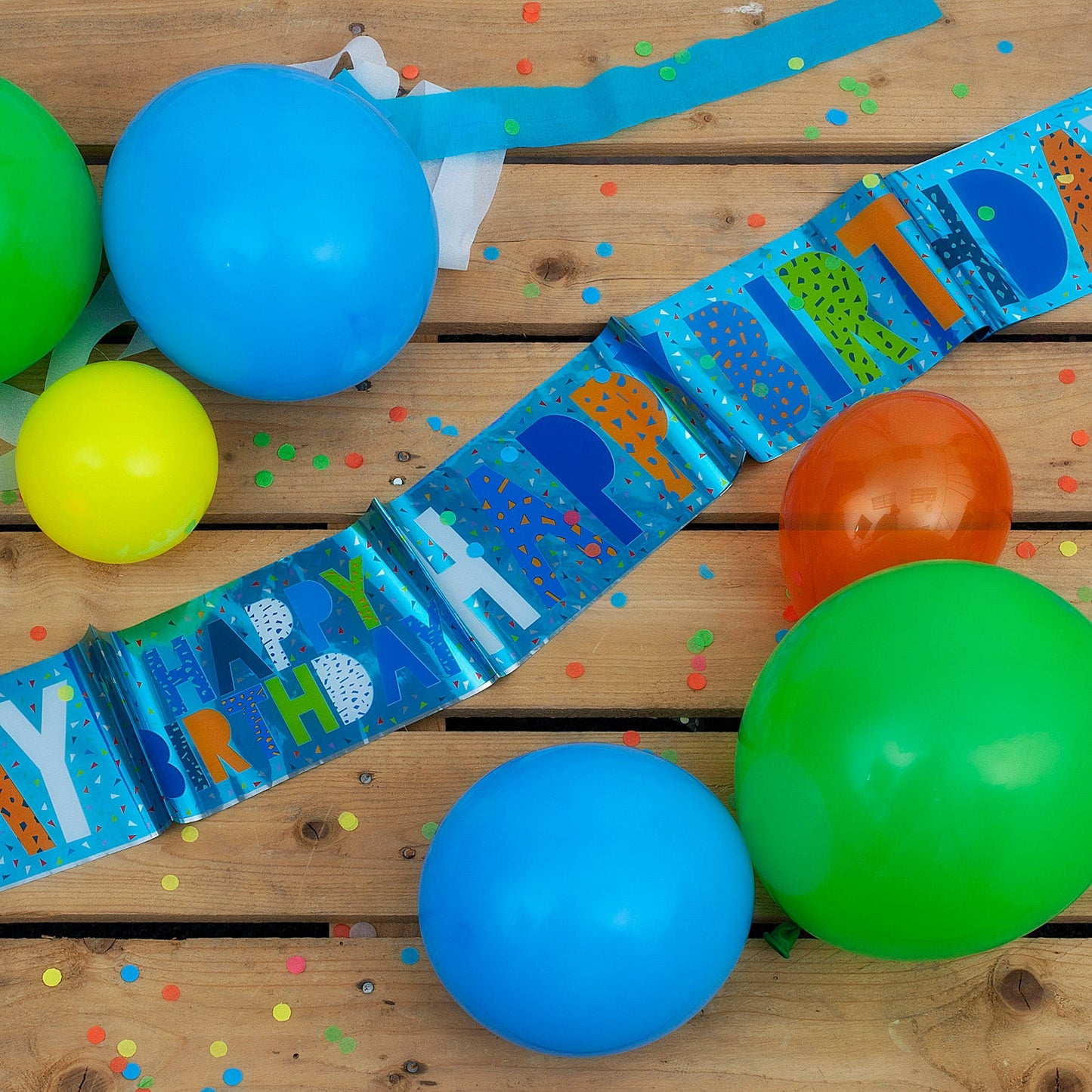 Blue Happy Birthday Foil Banner 1
