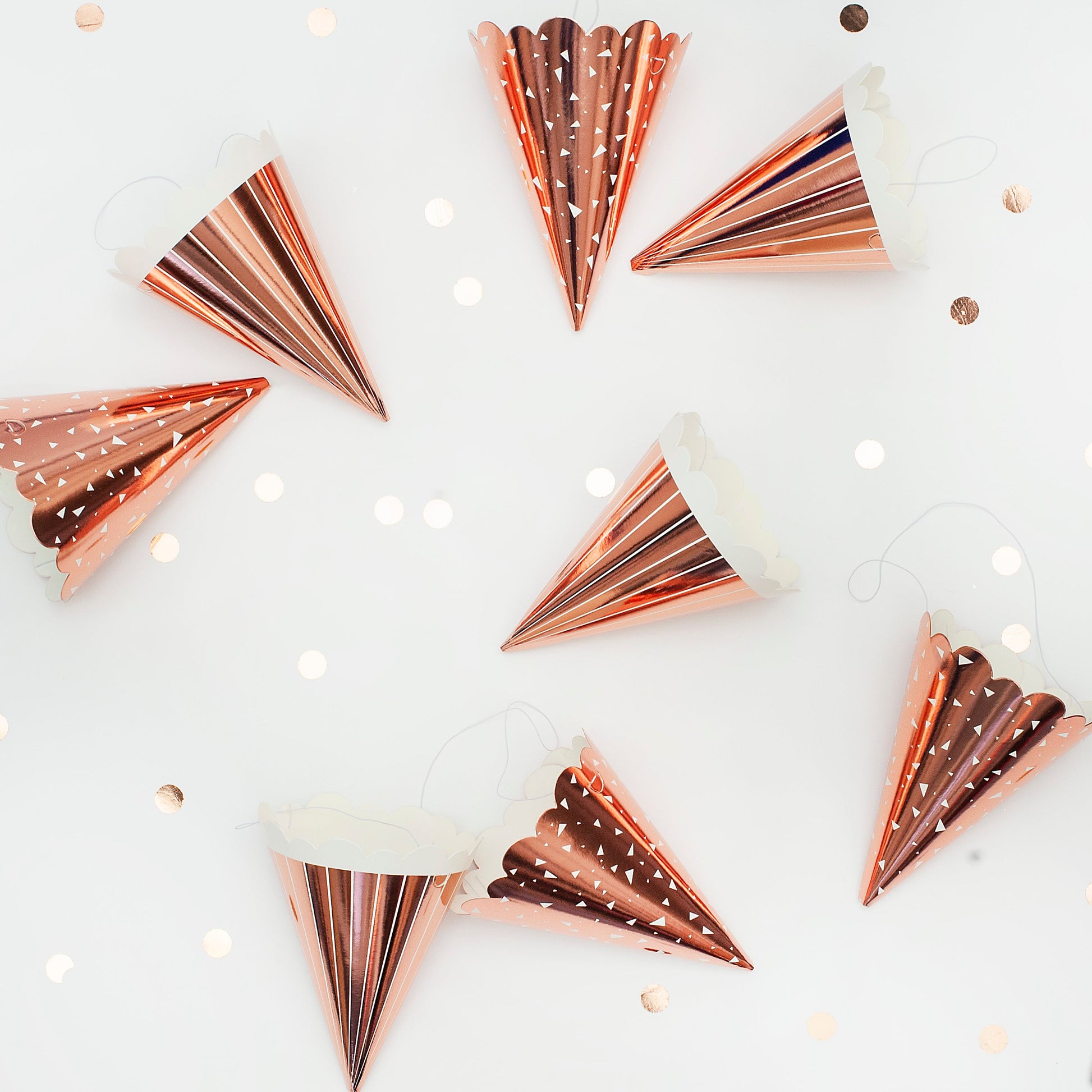 Rose Gold Cone Party Hats 3