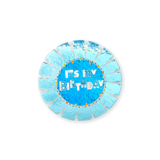 Happy Birthday Blue Card Rosette Badge 
