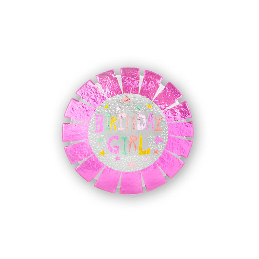 Birthday Girl Pink Card Rosette Badge 