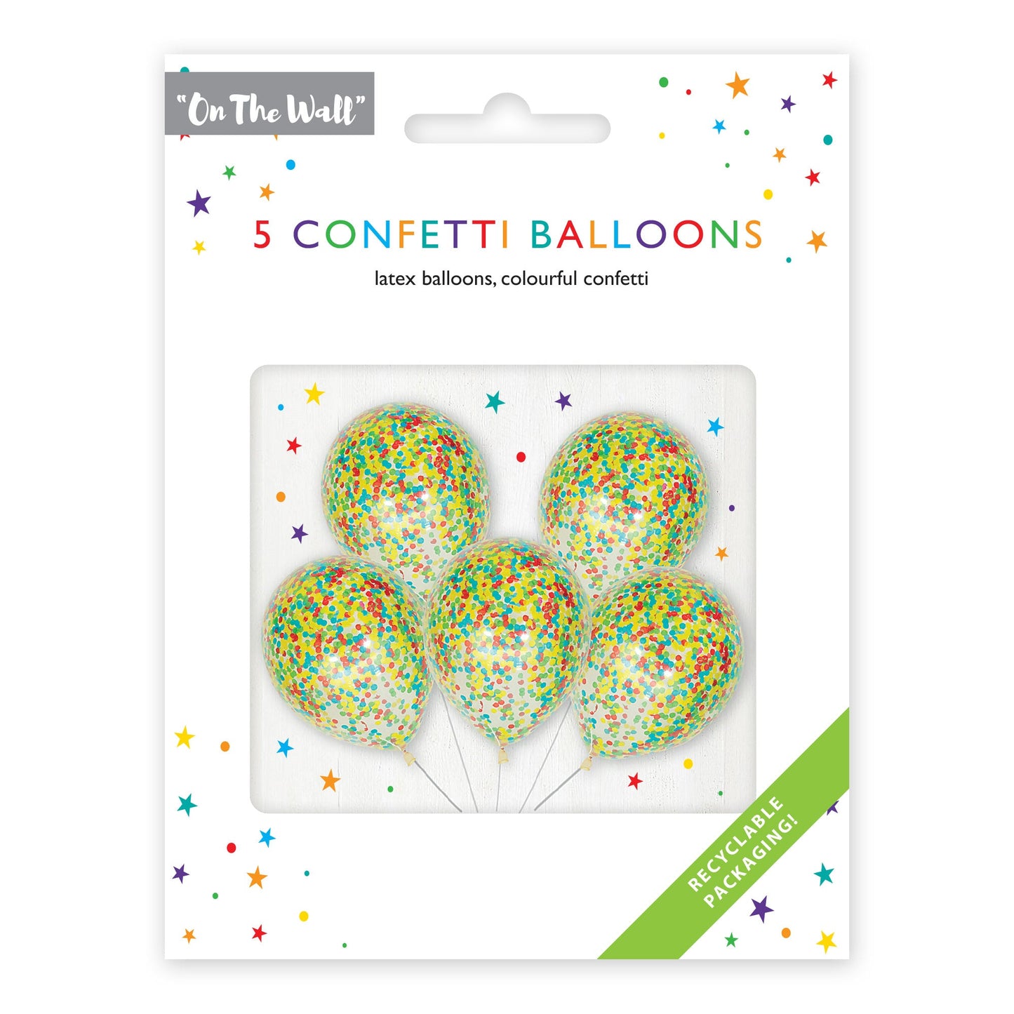 Clear 12 inch Balloons with Multicoloured Confetti 1