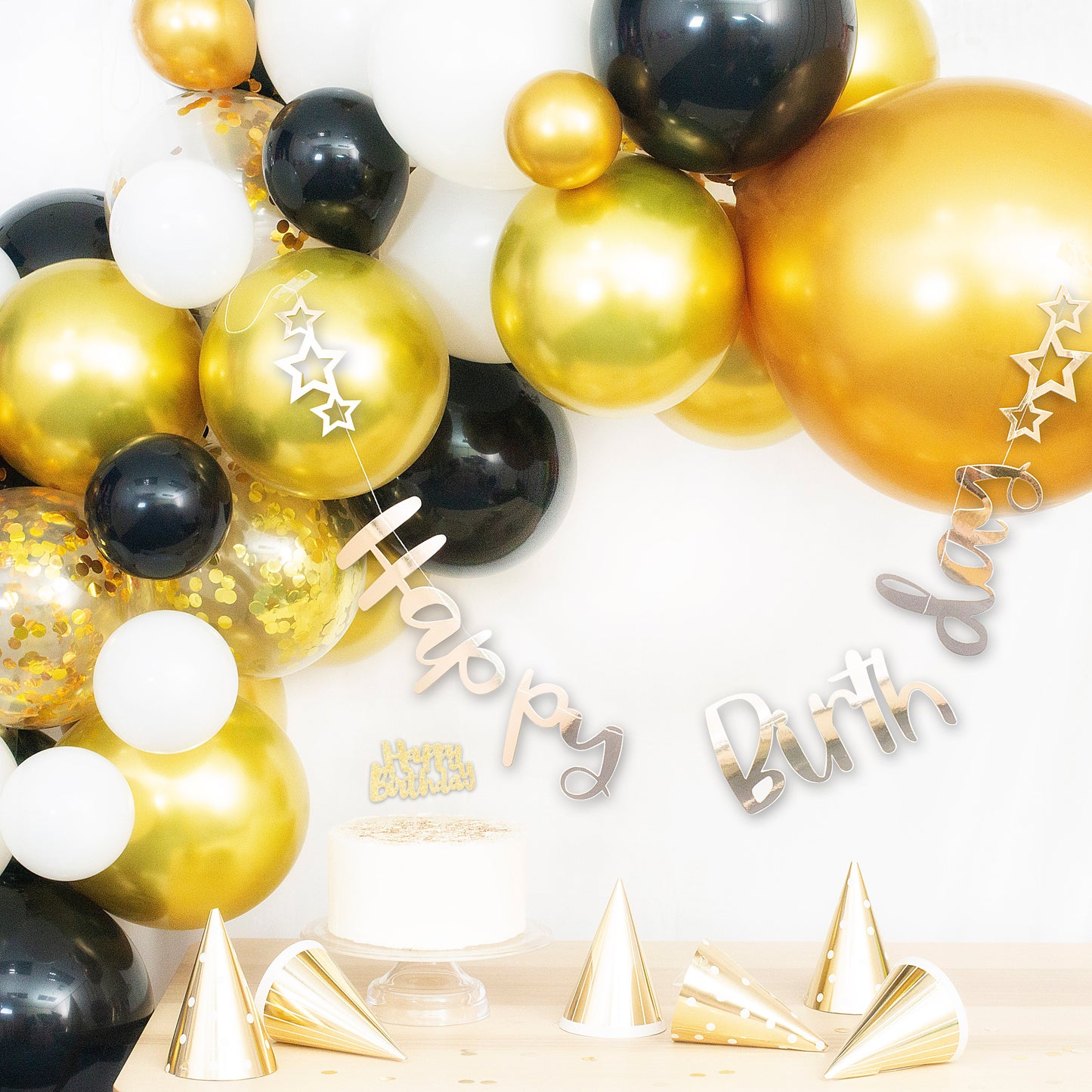Black and Gold Balloon Arch Kit 3