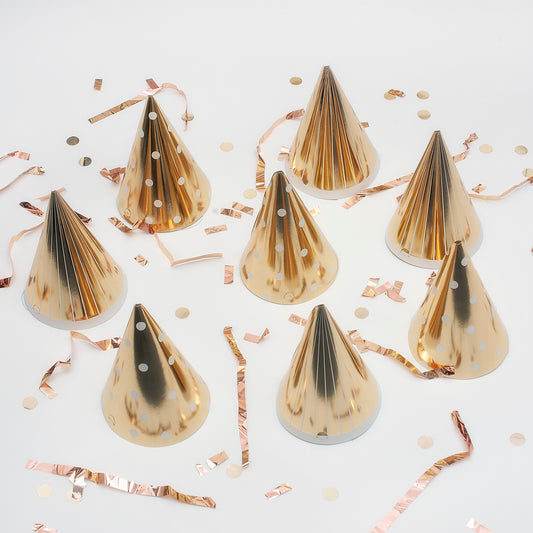 Champagne Gold Party Hats 