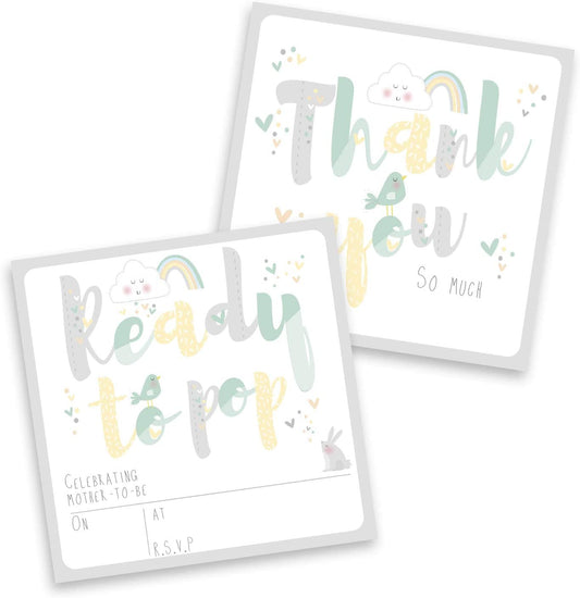 Pastel Baby Shower Invitations & Thank You Notes 