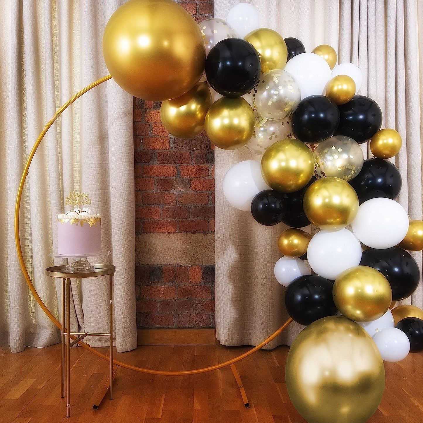 Black and Gold Balloon Arch Kit 1