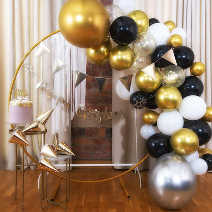 Black and Gold Balloon Arch Kit 4
