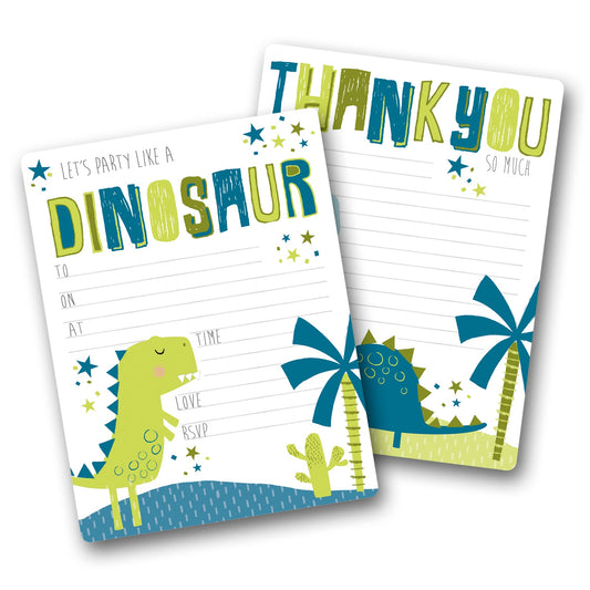 Dinosaur Party Invites & Thank You Notes 