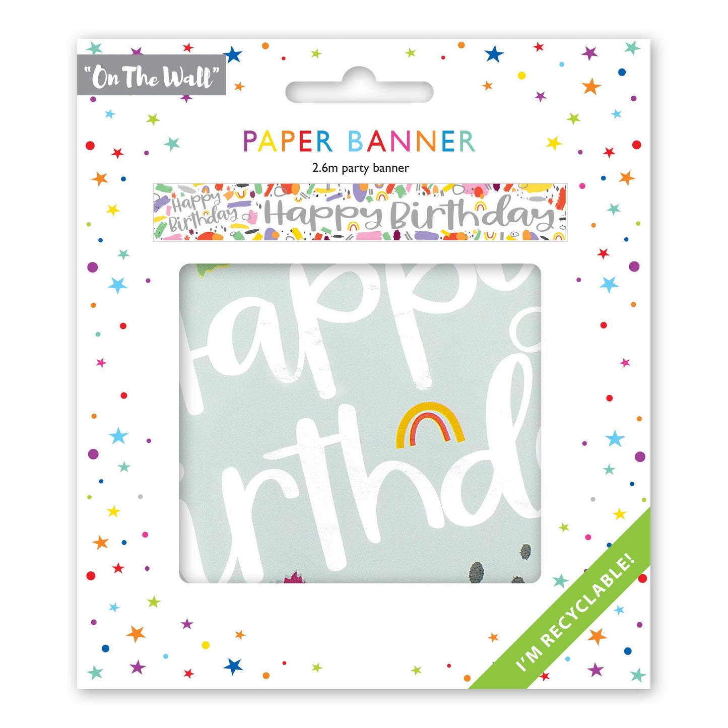 Happy Birthday Recyclable Paper Banner in Bright 2