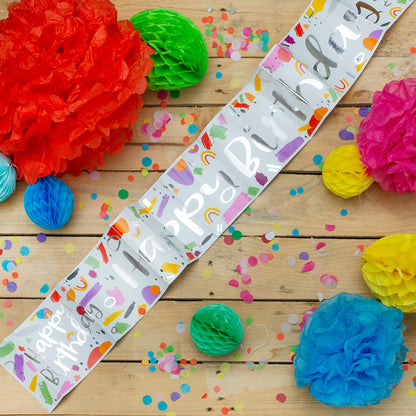 Happy Birthday Recyclable Paper Banner in Bright 1