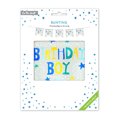 Birthday Boy Recyclable Paper Bunting in Blue 2