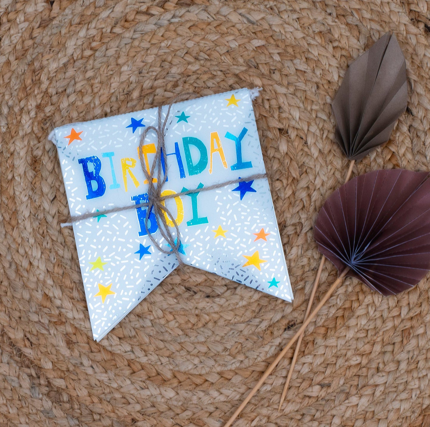 Birthday Boy Recyclable Paper Bunting in Blue 3