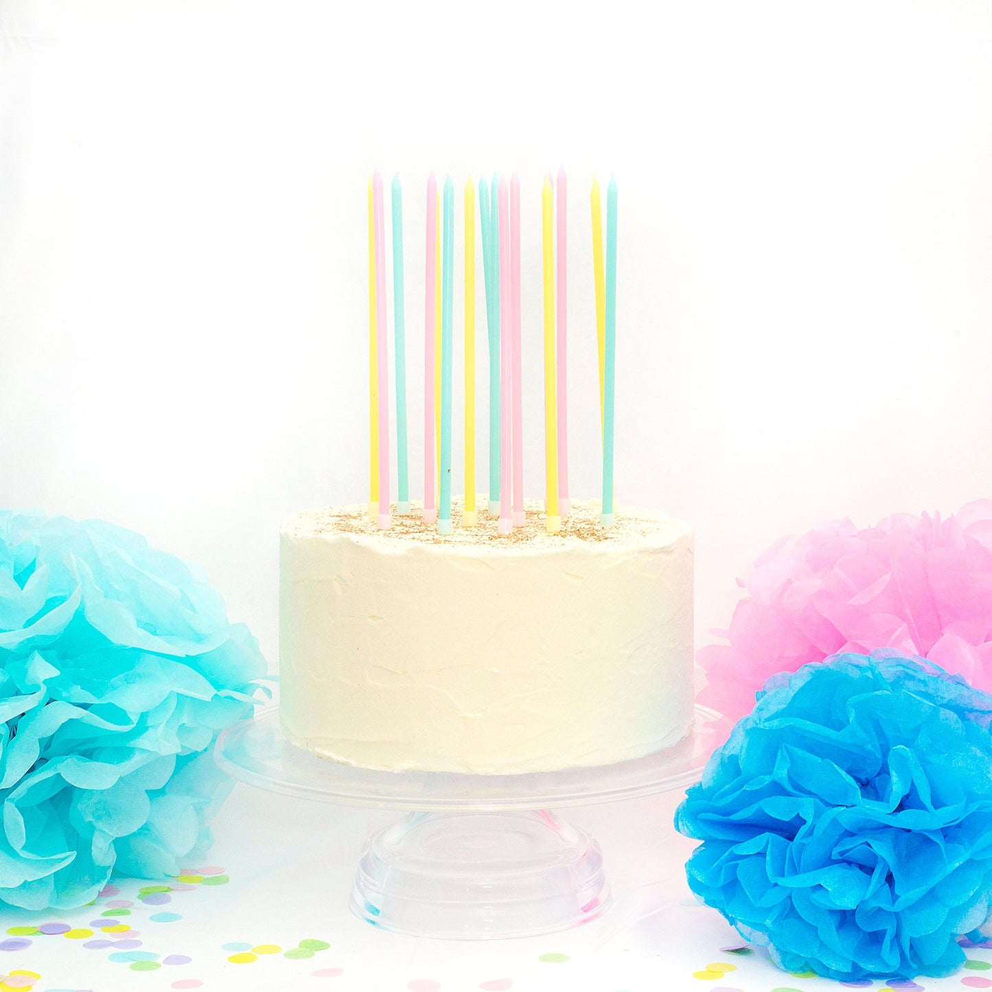 Tall Pastel Candles With Holders 1