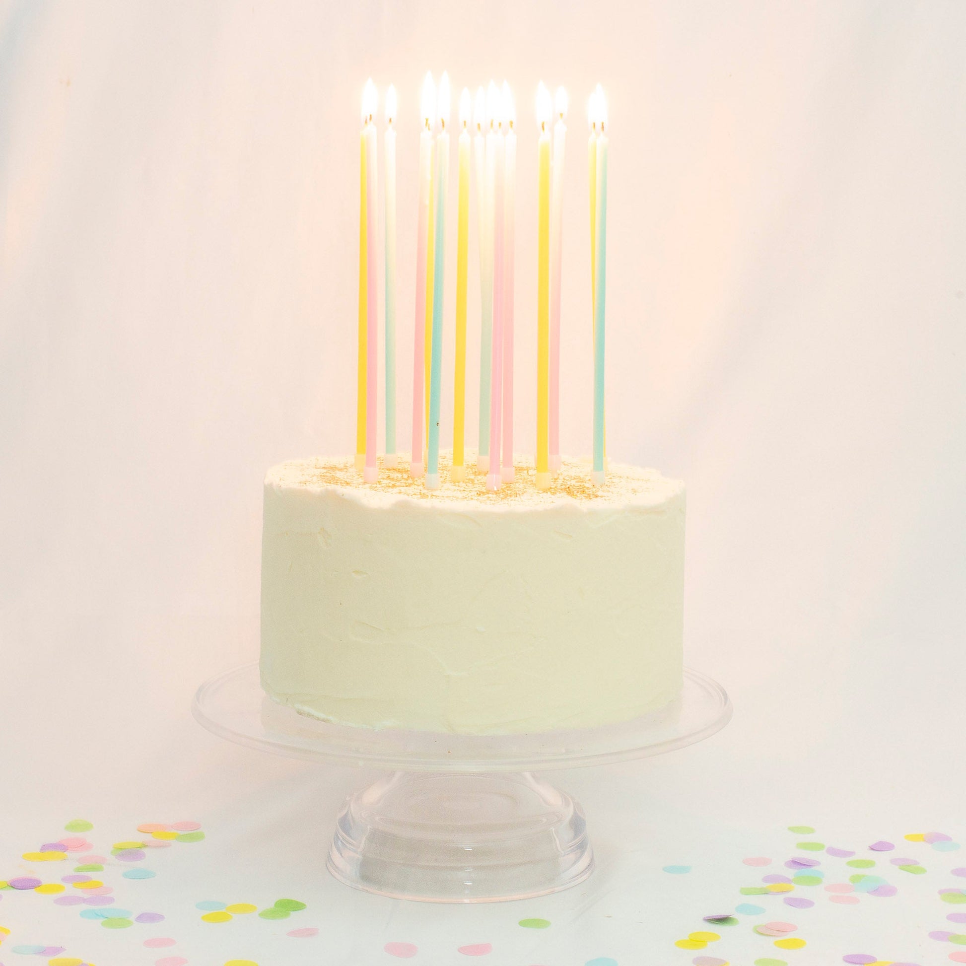 Tall Pastel Candles With Holders 2
